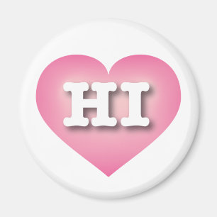 ハワイピンクフェードハート- I love HI マグネット