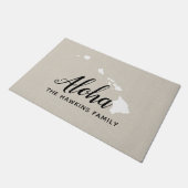 ハワイファミリーモノグラム州ドormat ドアマット (アングル)