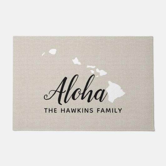 ハワイファミリーモノグラム州ドormat ドアマット (正面)