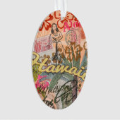 ハワイフラトラベルフラワーヴィンテージ オーナメント (正面)