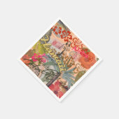 ハワイフラトラベルフラワーヴィンテージ スタンダードカクテルナプキン (角)