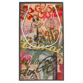 ハワイフラトラベルフラワーヴィンテージ スモールペーパーバッグ (裏面)