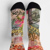 ハワイフラトラベルフラワーヴィンテージ ソックス (上部)