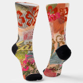 ハワイフラトラベルフラワーヴィンテージ ソックス (傾斜あり)