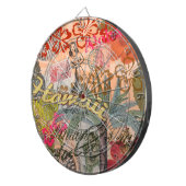 ハワイフラトラベルフラワーヴィンテージ ダーツボード (正面右)