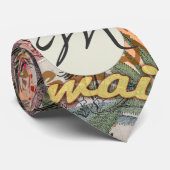 ハワイフラトラベルフラワーヴィンテージ ネクタイ (ロール)