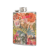 ハワイフラトラベルフラワーヴィンテージ フラスク (左)