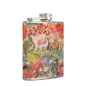 ハワイフラトラベルフラワーヴィンテージ フラスク (右)