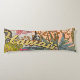 ハワイフラトラベルフラワーヴィンテージ ボディピロー