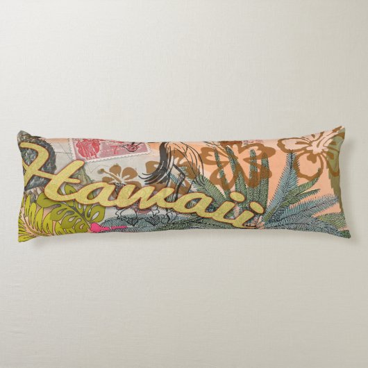 ハワイフラトラベルフラワーヴィンテージ ボディピロー (裏面)