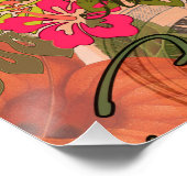 ハワイフラトラベルフラワーヴィンテージ ポスター (コーナー)