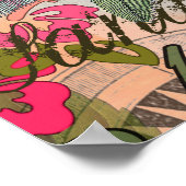 ハワイフラトラベルフラワーヴィンテージ ポスター (角)