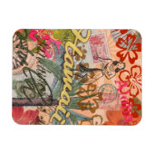 ハワイフラトラベルフラワーヴィンテージ マグネット (横)