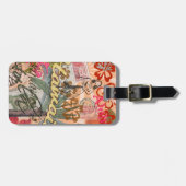 ハワイフラトラベルフラワーヴィンテージ ラゲッジタグ (正面横)