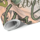 ハワイフラトラベルフラワーヴィンテージ ラッピングペーパー (ロールコーナー)