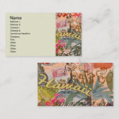 ハワイフラトラベルフラワーヴィンテージ 名刺 (正面/裏面)