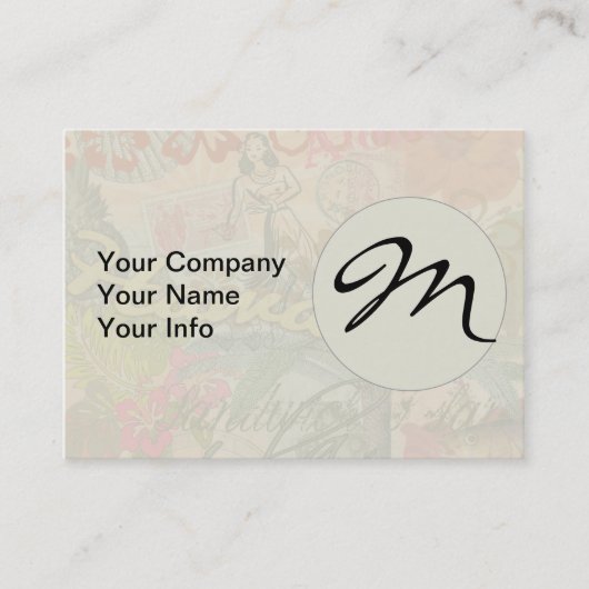 ハワイフラトラベルフラワーヴィンテージ 名刺 (正面)