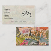 ハワイフラトラベルフラワーヴィンテージ 名刺 (正面/裏面)