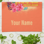 ハワイフラレトロパシフィックヴィンテージ土産 キッチンタオル (折り畳み)