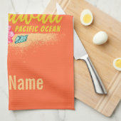 ハワイフラレトロパシフィックヴィンテージ土産 キッチンタオル (四つ折り)