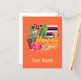 ハワイフラレトロパシフィックヴィンテージ土産 シーズンポストカード