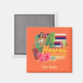 ハワイフラレトロパシフィックヴィンテージ土産 マグネット (正面/裏面)