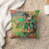 ハワイフラワーフラヴィンテージフローラグラフィック クッション (ブランケット)