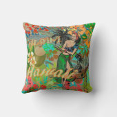 ハワイフラワーフラヴィンテージフローラグラフィック クッション (裏面)