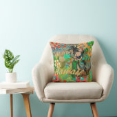 ハワイフラワーフラヴィンテージフローラグラフィック クッション (椅子)