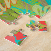 ハワイフラワーフラヴィンテージフローラグラフィック ジグソーパズル (側面)