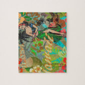 ハワイフラワーフラヴィンテージフローラグラフィック ジグソーパズル (縦)