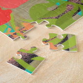 ハワイフラワーフラヴィンテージフローラグラフィック ジグソーパズル (側面)