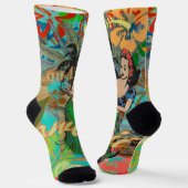 ハワイフラワーフラヴィンテージフローラグラフィック ソックス (傾斜あり)