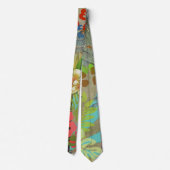 ハワイフラワーフラヴィンテージフローラグラフィック ネクタイ (裏面)