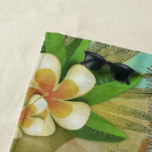 ハワイフラワーフラヴィンテージフローラグラフィック ビーチタオル (インサイチュ)