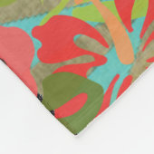 ハワイフラワーフラヴィンテージフローラグラフィック フリースブランケット (角)