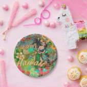 ハワイフラワーフラヴィンテージフローラグラフィック ペーパープレート (パーティー)