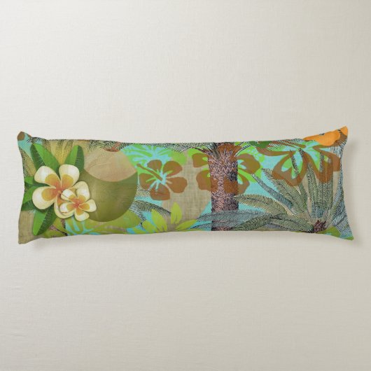 ハワイフラワーフラヴィンテージフローラグラフィック ボディピロー (裏面)