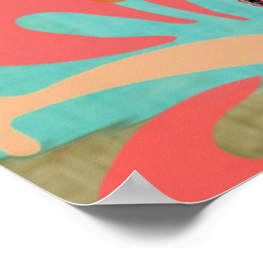 ハワイフラワーフラヴィンテージフローラグラフィック ポスター (角)