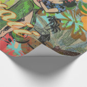 ハワイフラワーフラヴィンテージフローラグラフィック ラッピングペーパー (角)