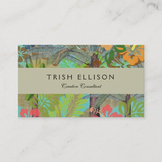 ハワイフラワーフラヴィンテージフローラグラフィック 名刺 (正面)