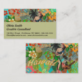 ハワイフラワーフラヴィンテージフローラグラフィック 名刺 (正面/裏面)