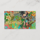 ハワイフラワーフラヴィンテージフローラグラフィック 名刺 (裏面)