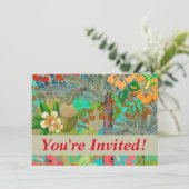 ハワイフラワーフラヴィンテージフローラグラフィック 招待状 (スタンド正面)