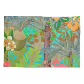 ハワイフラワーフラヴィンテージフローラグラフィック 枕カバー (裏面)