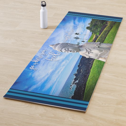 ハワイブッダ写真感動的引用文トロピカル ヨガマット (インサイチュ)