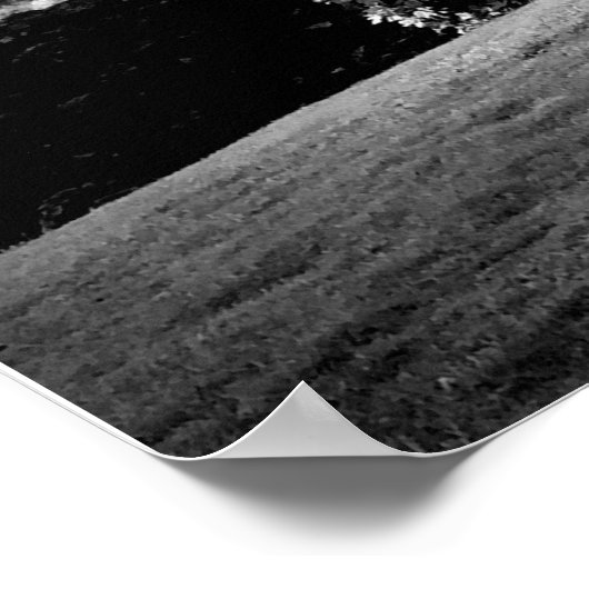 ハワイブッダ白黒写真ジャストビーク ポスター (角)