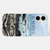 ハワイブラックサンドビーチラブコーラルハート引用文 Case-Mate iPhoneケース (裏面 (横))