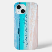 ハワイブルー海サンディビーチフォトモノグラム名 Case-Mate iPhoneケース (裏面)