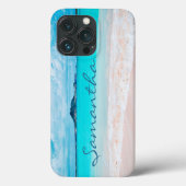 ハワイブルー海サンディビーチ写真名前をカスタムする Case-Mate iPhoneケース (裏面)